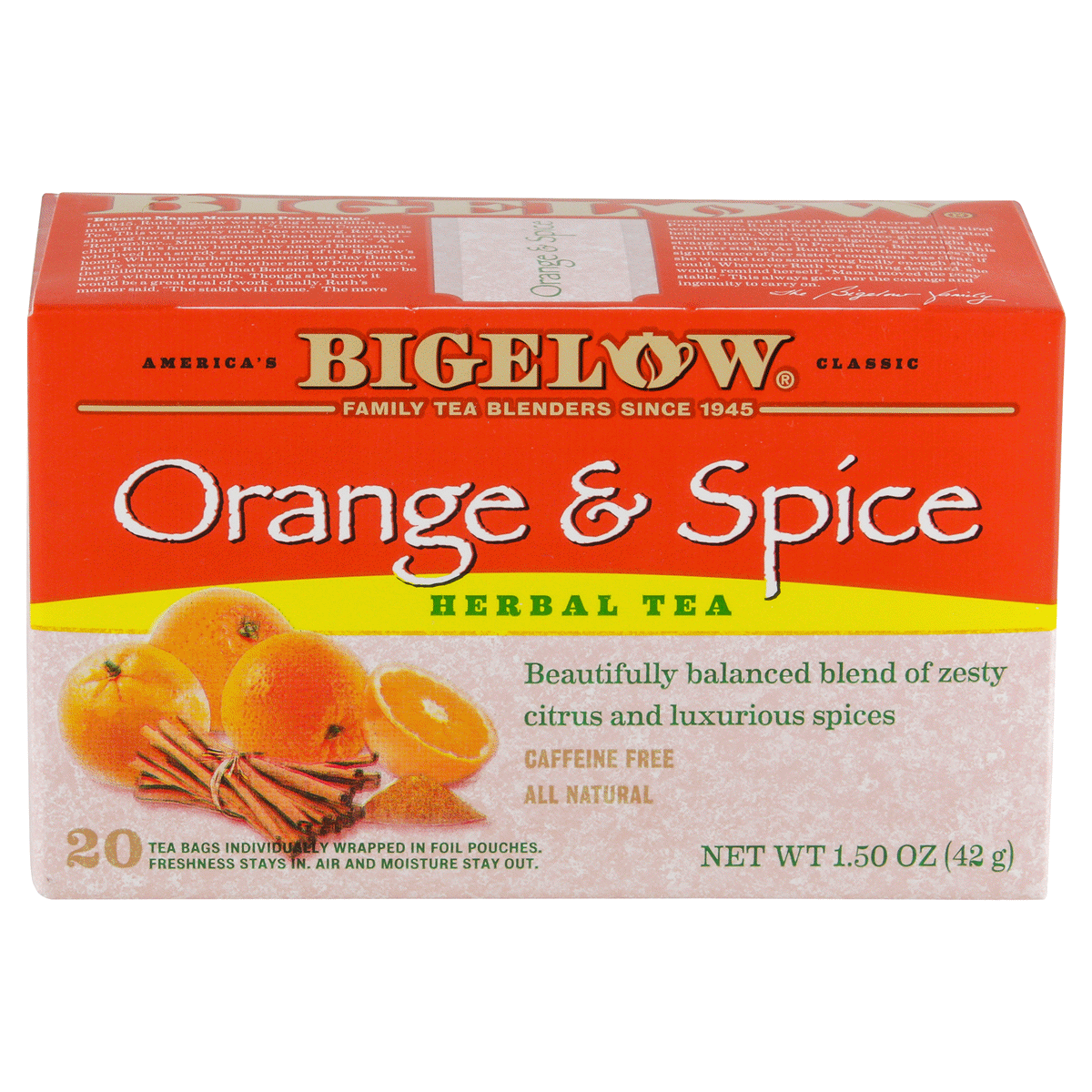 slide 1 of 7, Bigelow Orange Spice Herb Tea, 20 ct