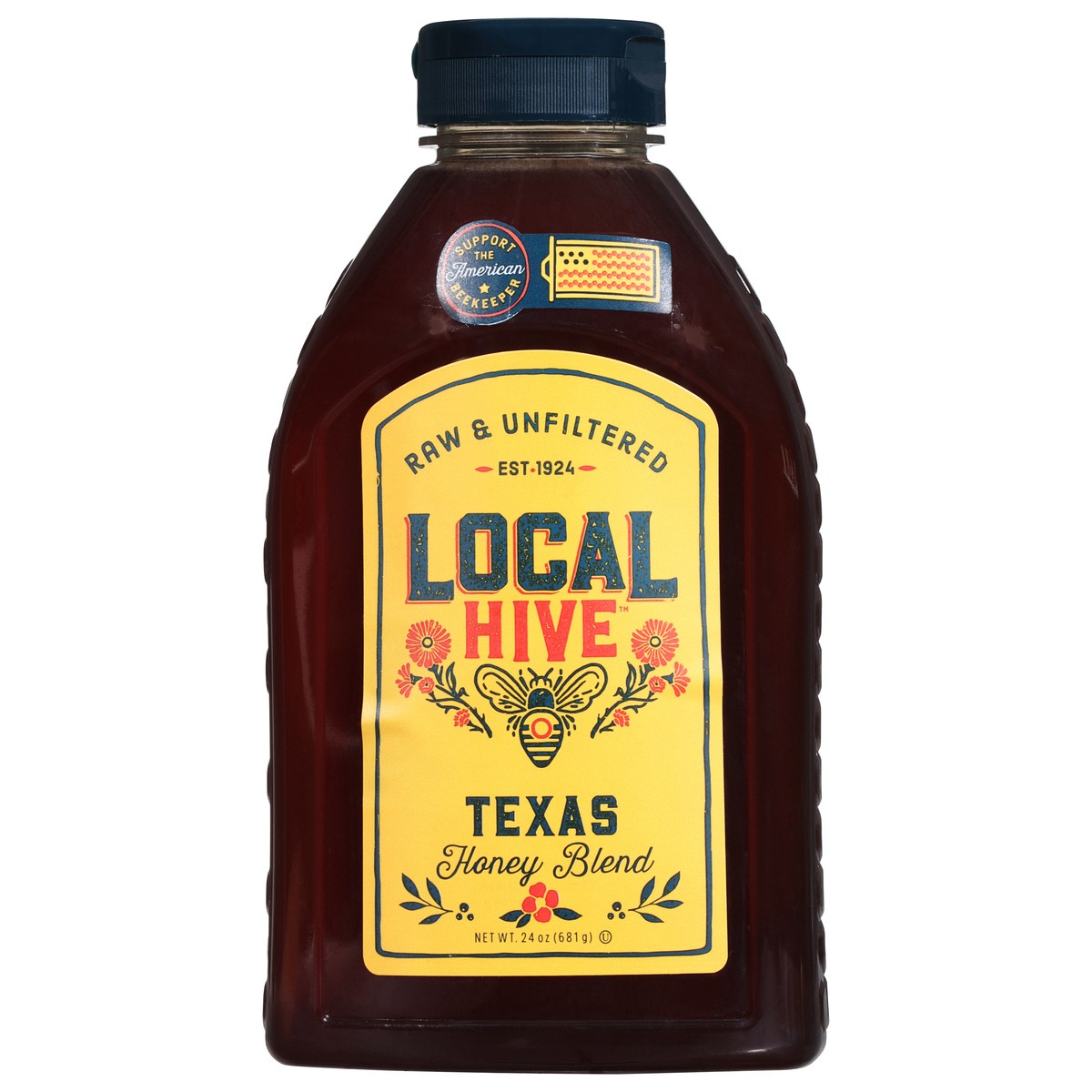 slide 1 of 1, Local Hive 100% Raw & Unfiltered Texas Honey, 24 oz