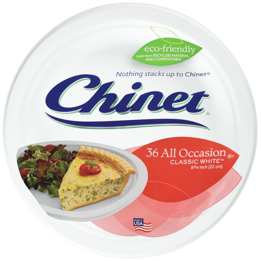 slide 1 of 3, Chinet All Occasion Classic White Paper Plates, 36 ct