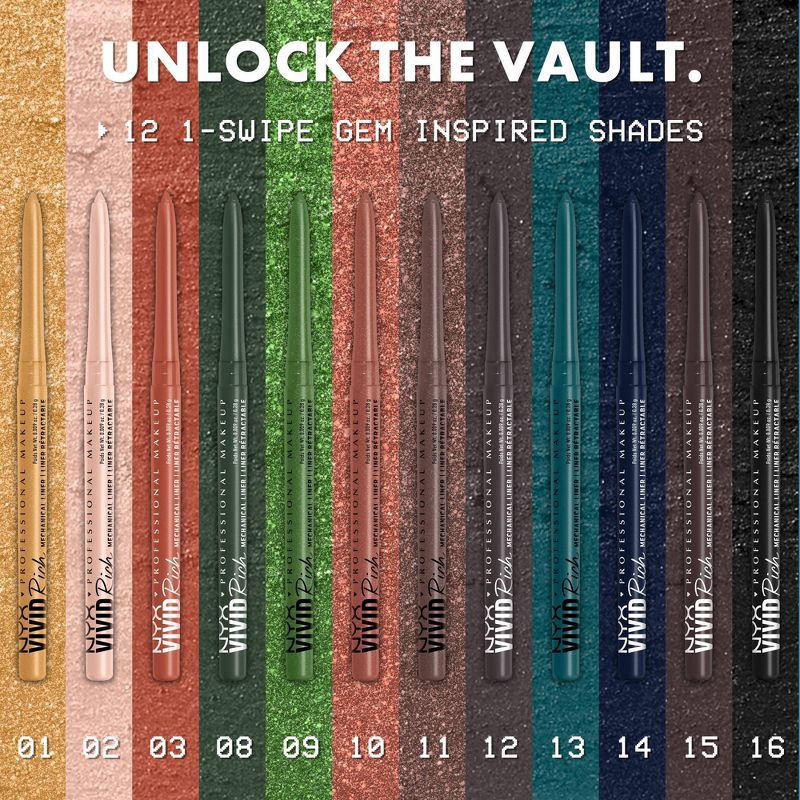 slide 7 of 9, NYX Professional Makeup Vivid Rich Mechanical Eye Pencil - 08 Emerald Empire - 0.05oz, 0.05 oz