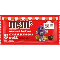 M&M's Peanut Butter Cinnamon Roll Chocolate Candy, 1.63 oz Single Pack