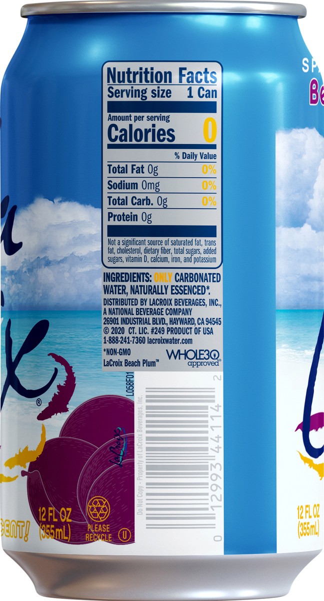 slide 2 of 6, La Croix Sparklng Water Plum Single Can - 12 oz, 