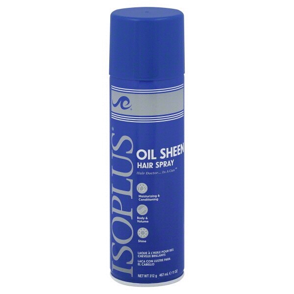 slide 1 of 1, Isoplus Oil Sheen Hair Spray, 11 oz