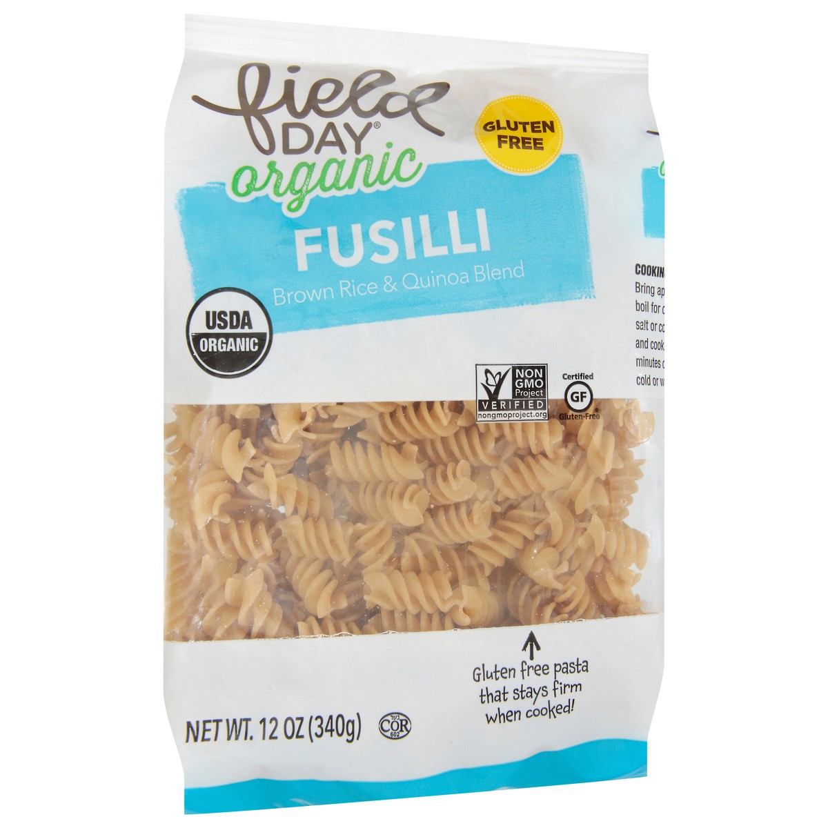slide 11 of 14, Field Day Pasta - Organic - Brown Rice And Quinoa Blend - Fusilli, 12 oz