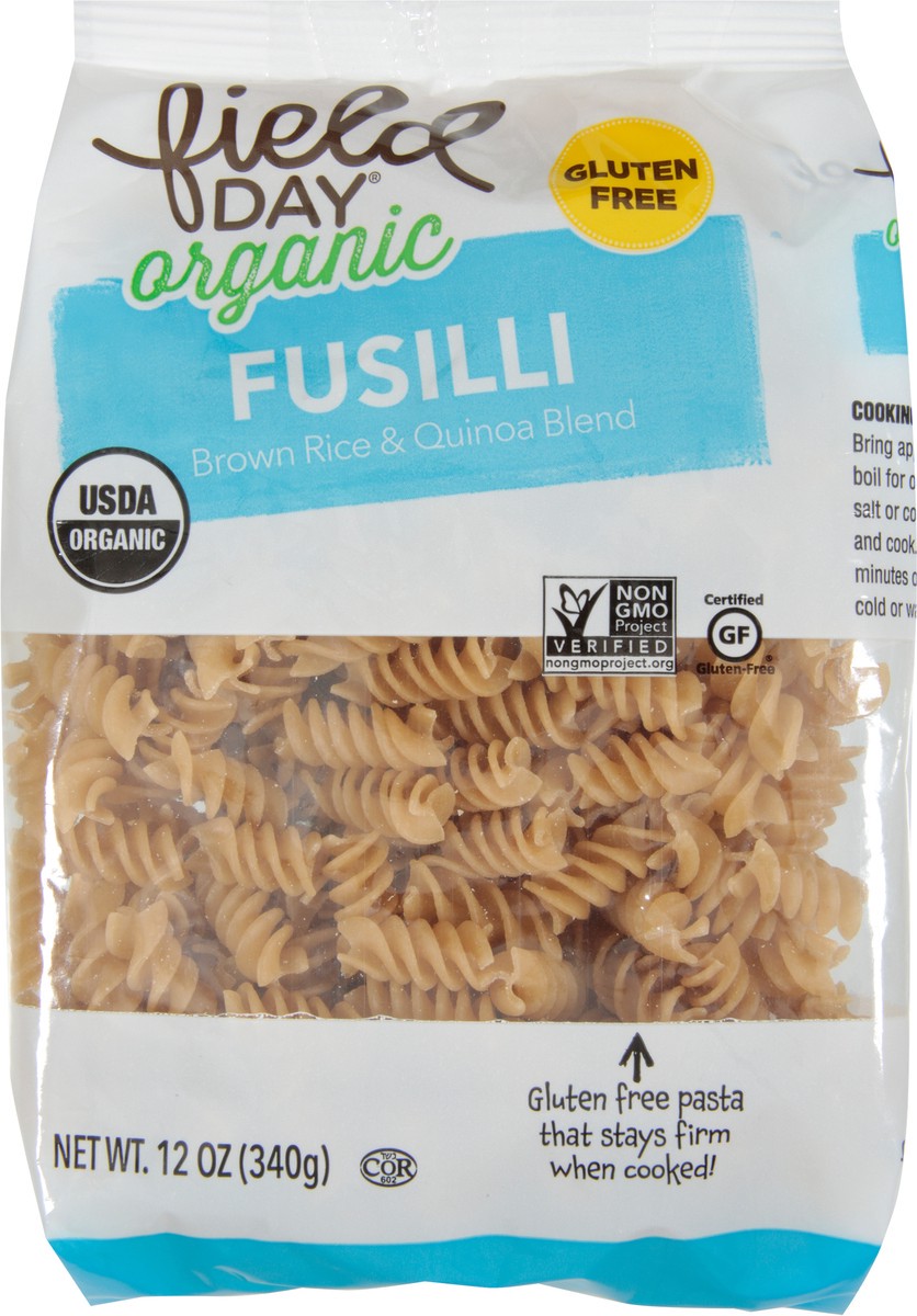 slide 5 of 14, Field Day Pasta - Organic - Brown Rice And Quinoa Blend - Fusilli, 12 oz