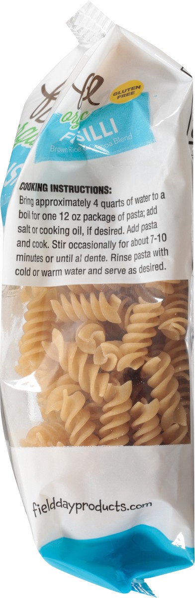 slide 4 of 14, Field Day Pasta - Organic - Brown Rice And Quinoa Blend - Fusilli, 12 oz