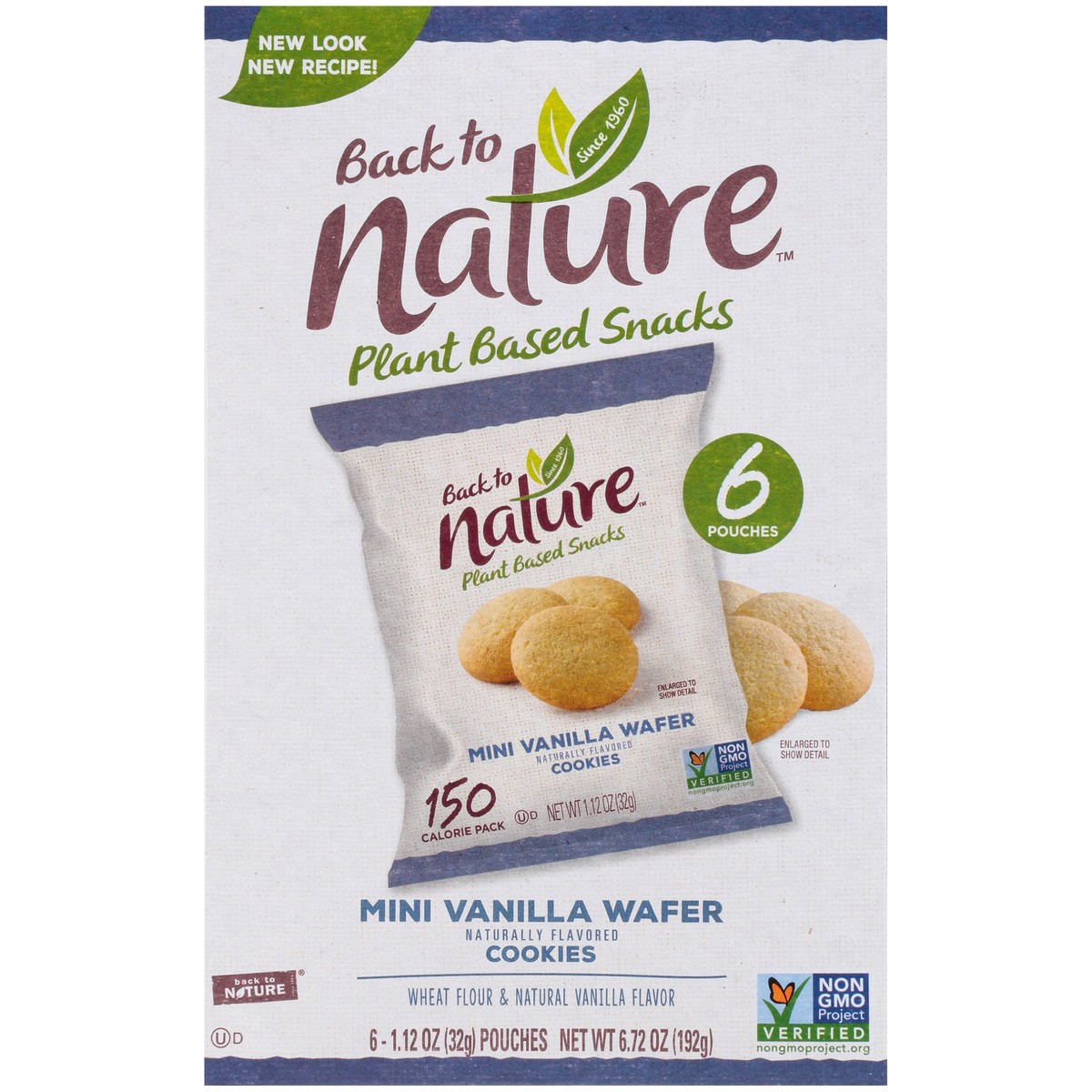 slide 1 of 9, Back to Nature™ Mini Vanilla Wafer Cookies 6-1.12 oz. Pouches, 6.72 oz