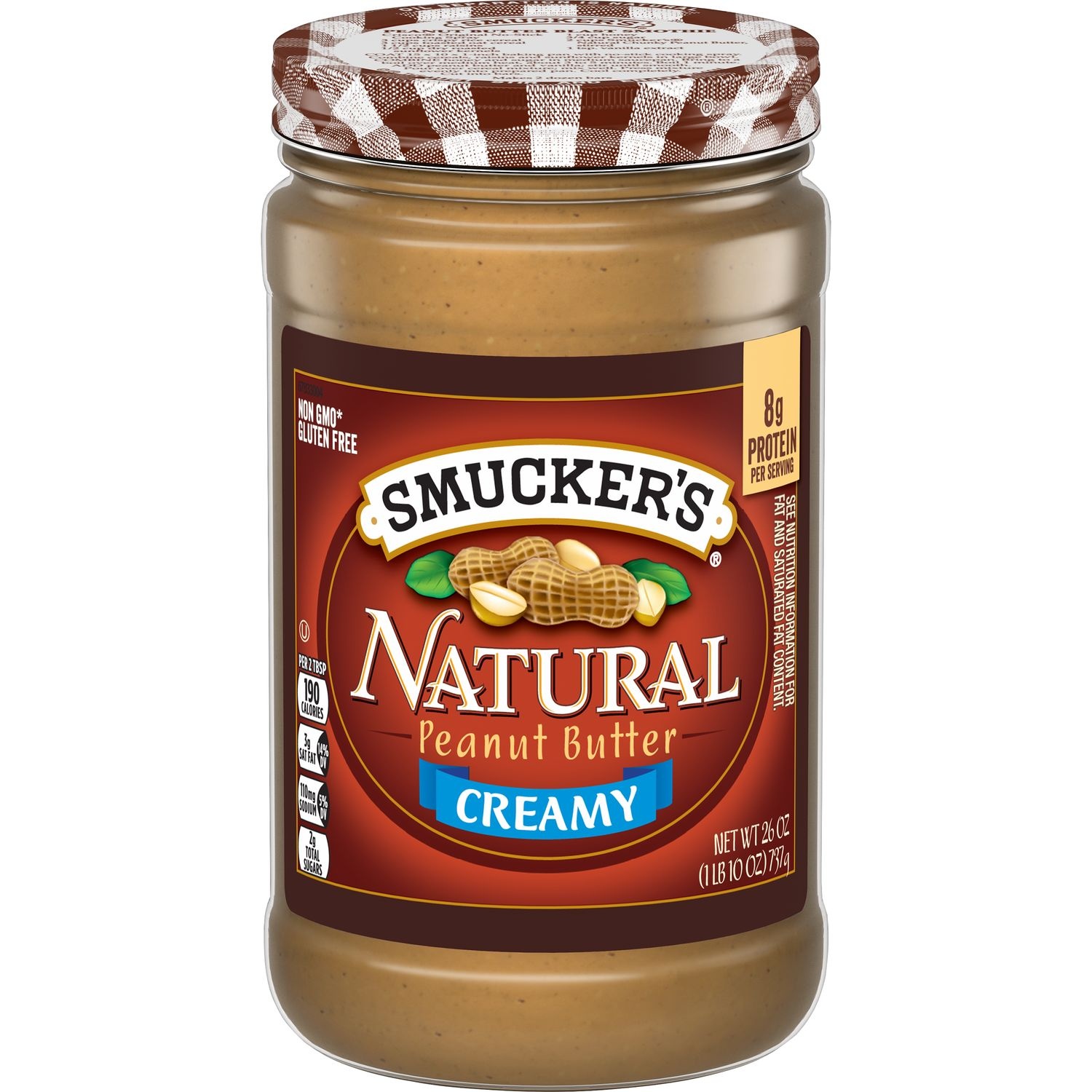 slide 1 of 1, Smucker's Natural Creamy Peanut Butter, 26 Ounces, 26 oz