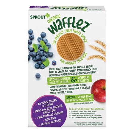 slide 11 of 42, Sprout Organic Blueberry Apple Wafflez 5 - 0.63 oz Packets, 5 ct