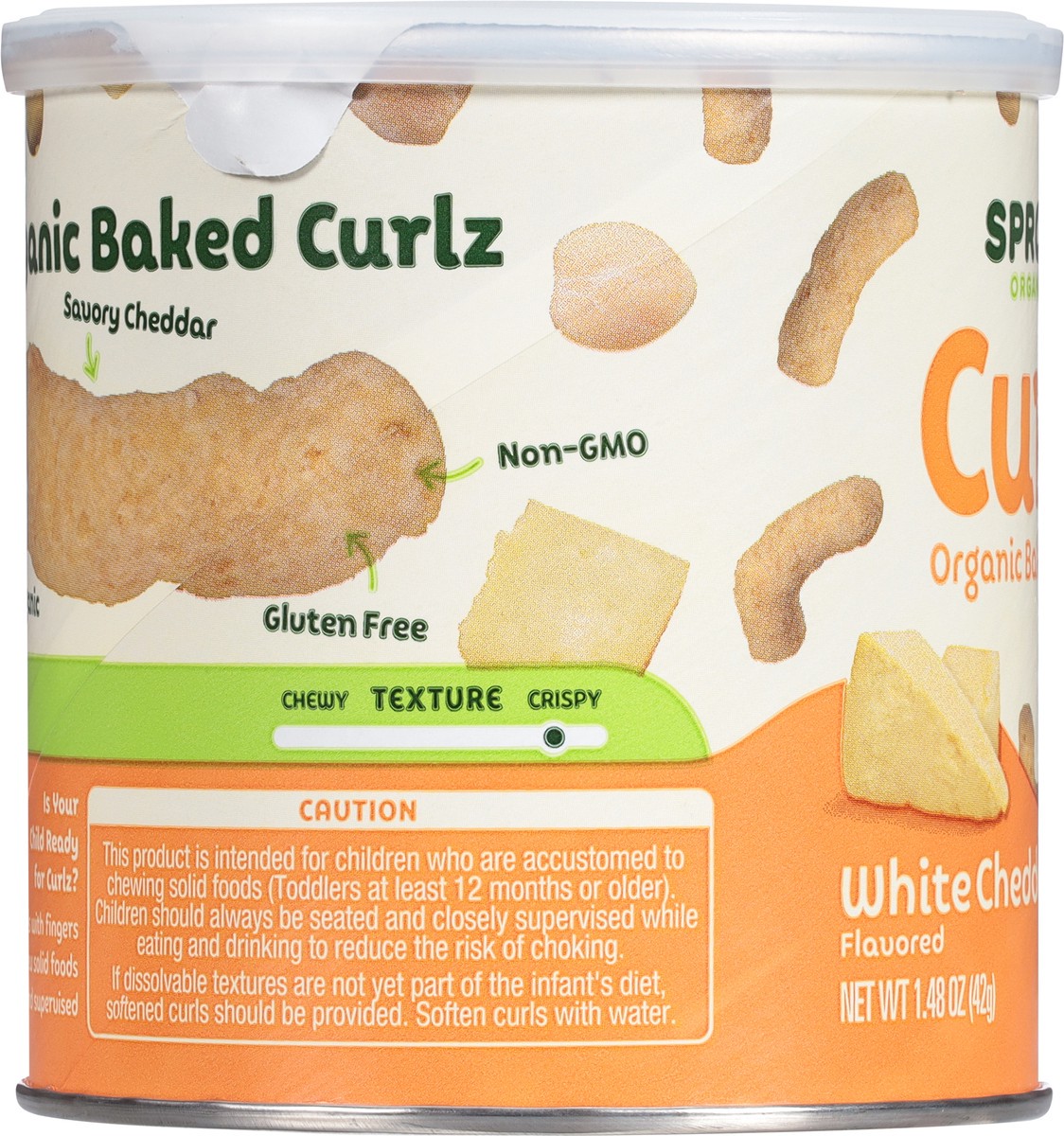 slide 13 of 14, Sprout Organics Organic Curls White Cheddar Flavored Baked Snack 1.48 oz, 1.48 oz