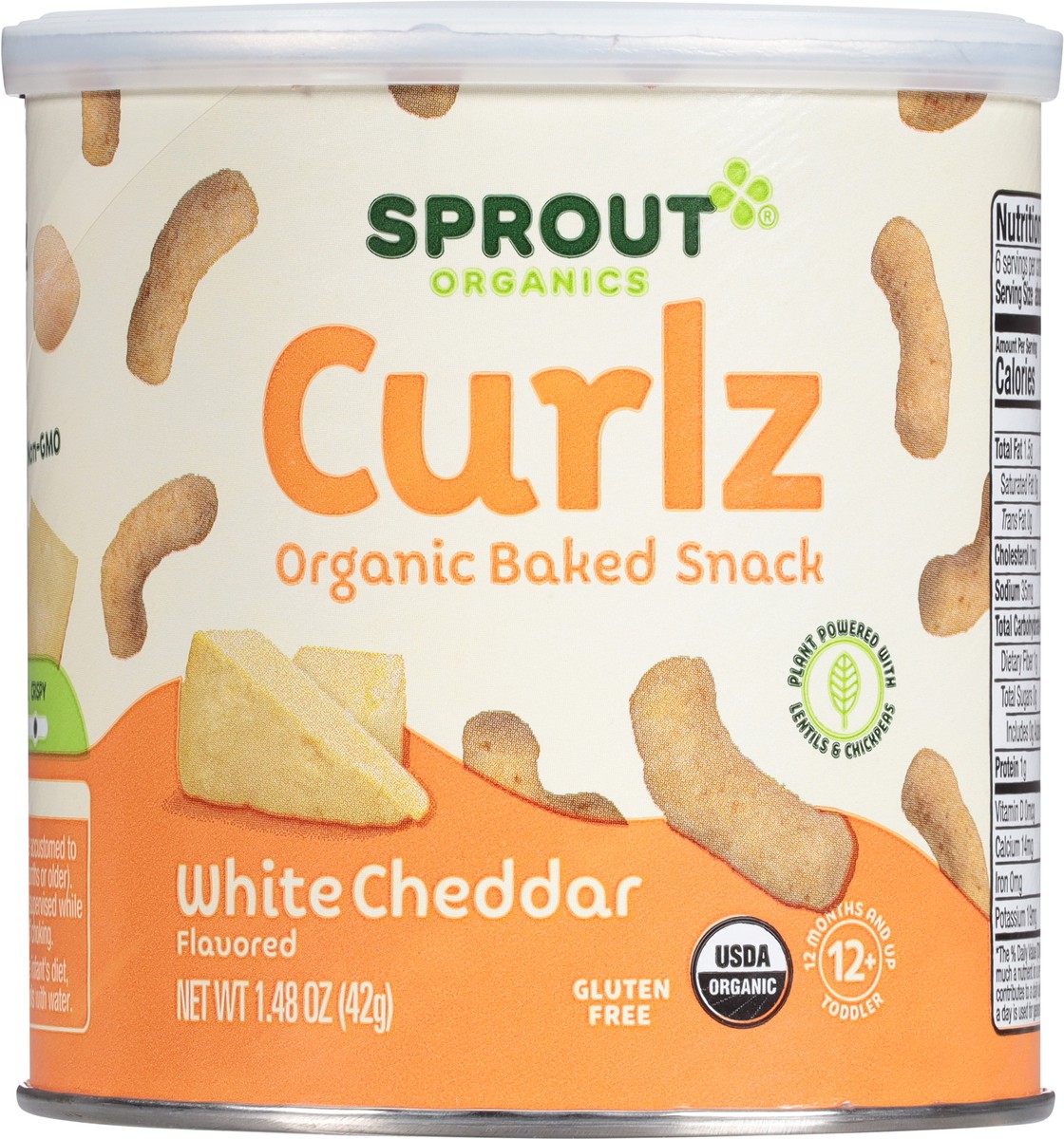 slide 6 of 14, Sprout Organics Organic Curls White Cheddar Flavored Baked Snack 1.48 oz, 1.48 oz