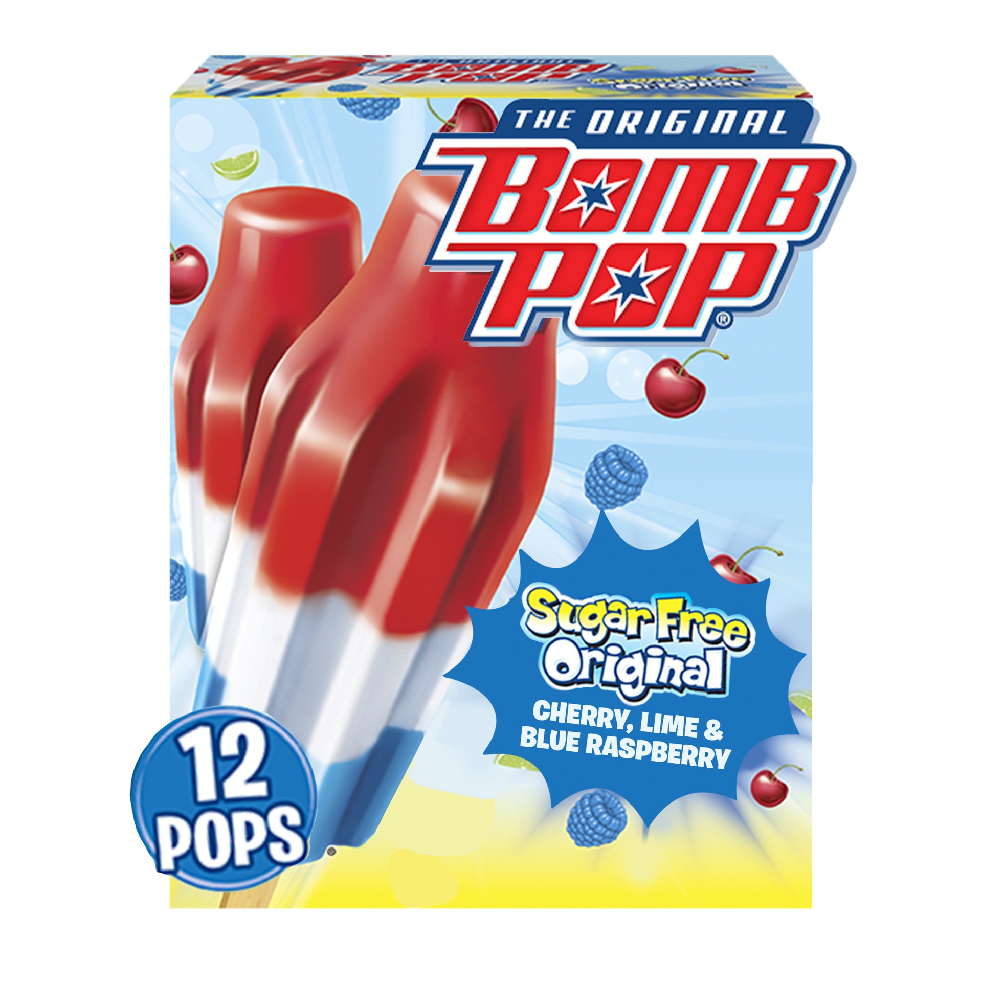 slide 1 of 5, Bomb Pop Sugar Free Original Ice Pop 12Ct, 21 fl oz