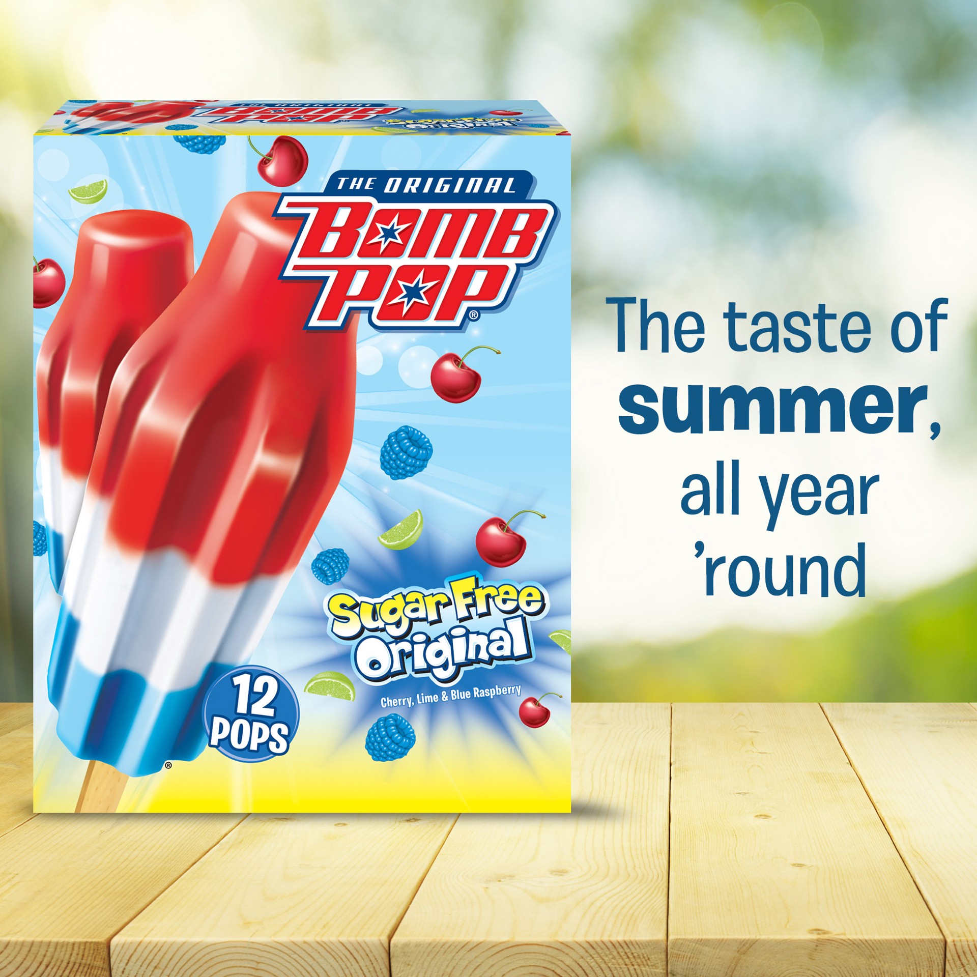 slide 5 of 5, Bomb Pop Sugar Free Original Ice Pop 12Ct, 21 fl oz