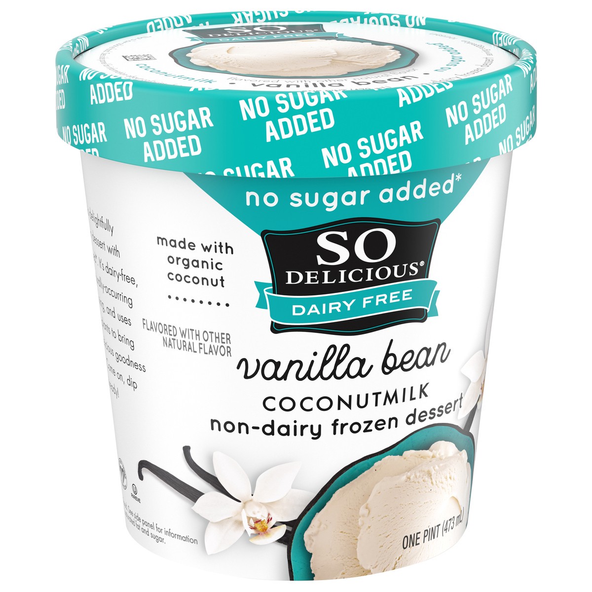 slide 8 of 14, So Delicious ZERO Added Sugar Coconut Milk Frozen Dessert, Coconut Vanilla Bean, Dairy Free, Vegan, Non-GMO, Kosher, 1 Pint Container, 1 pint
