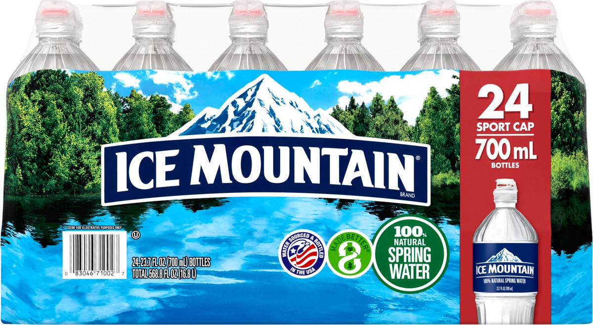 slide 7 of 8, ICE MOUNTAIN Brand 100% Natural Spring Water, 23.7-ounce plastic bottles (Pack of 24), 23.7 oz