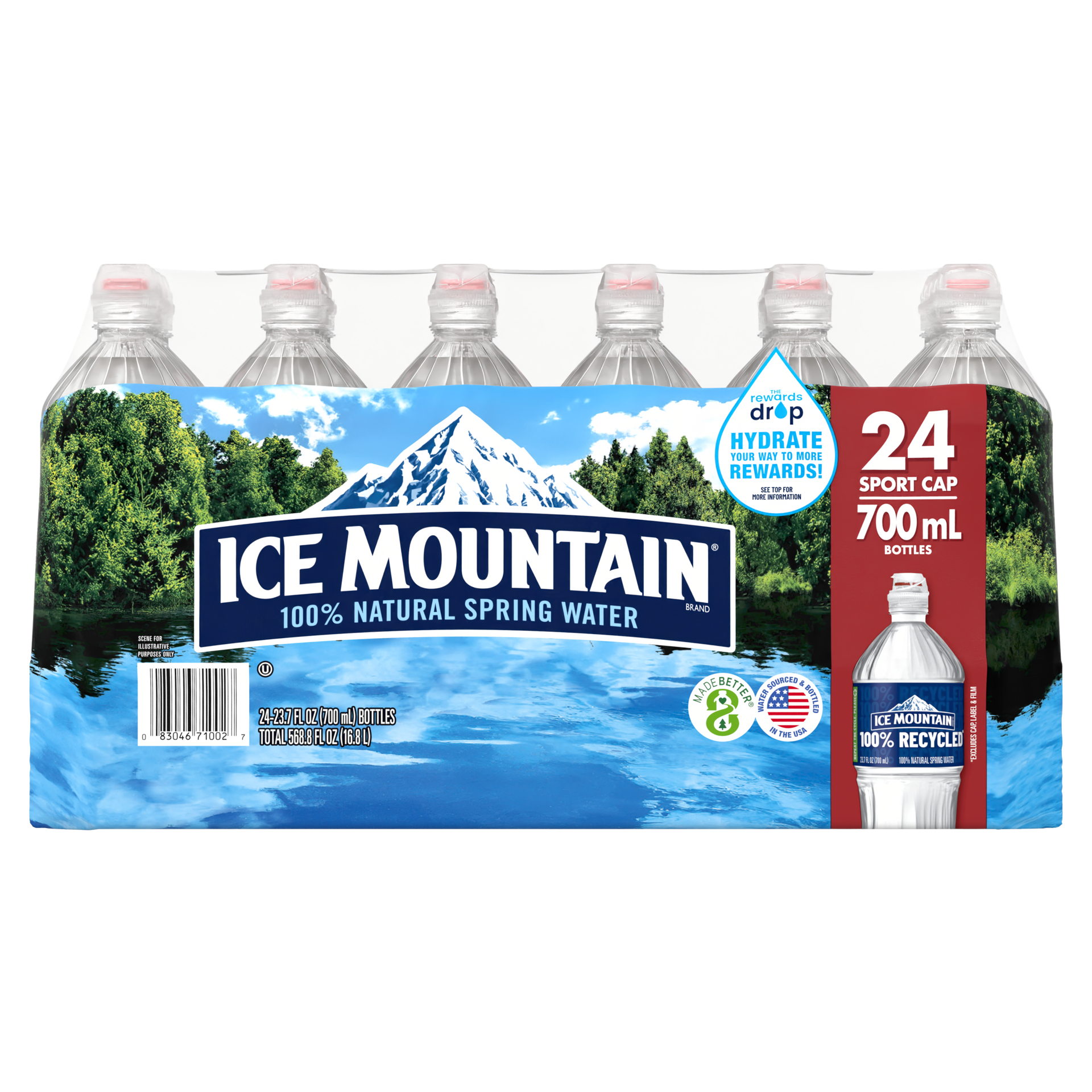 slide 1 of 8, ICE MOUNTAIN Brand 100% Natural Spring Water, (Pack of 24) - 23.7 oz, 23.7 oz