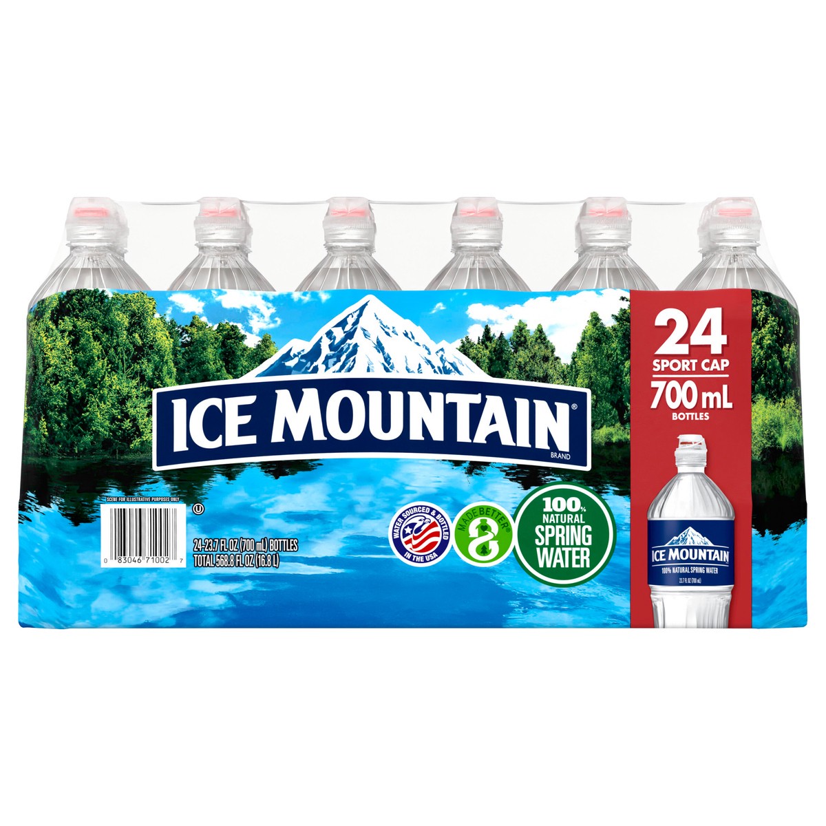 slide 1 of 8, ICE MOUNTAIN Brand 100% Natural Spring Water, (Pack of 24) - 23.7 oz, 23.7 oz
