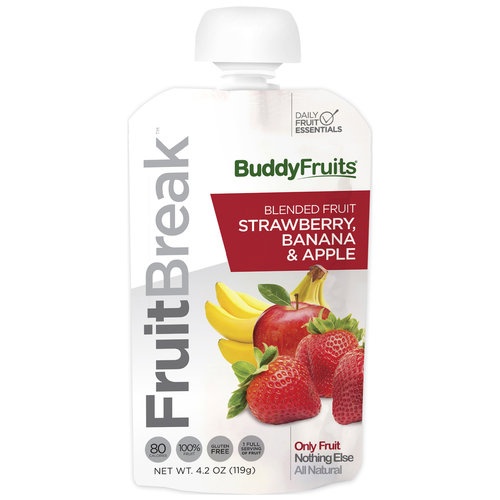 slide 1 of 1, Buddy Fruits FruitBreak Blended Fruit Strawberry, Banana & Apple Snacks, 4.2 oz