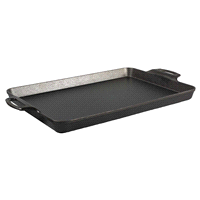 slide 9 of 9, Lodge Seasoned Cast Iron Baking Pan, 15.5 in x 10.5 in