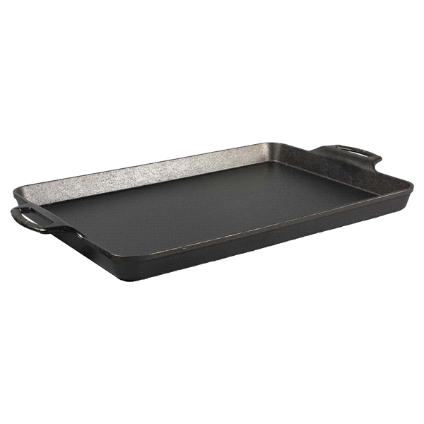 slide 4 of 9, Lodge Seasoned Cast Iron Baking Pan, 15.5 in x 10.5 in