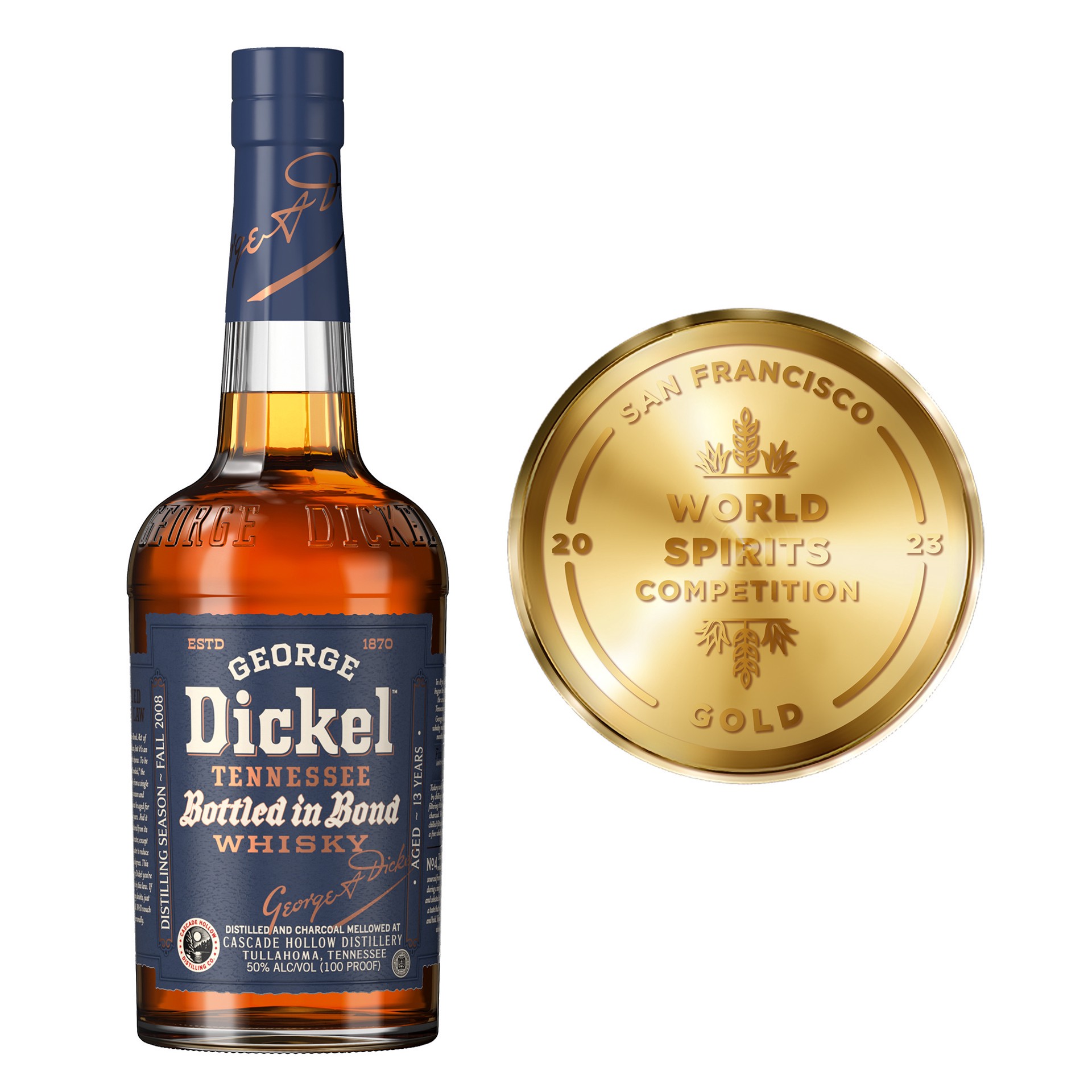 slide 7 of 8, George Dickel Bottled in Bond Tennessee Whisky, Distilling Season Spring 2011, Aged 12 Years, 750 mL, 750 ml