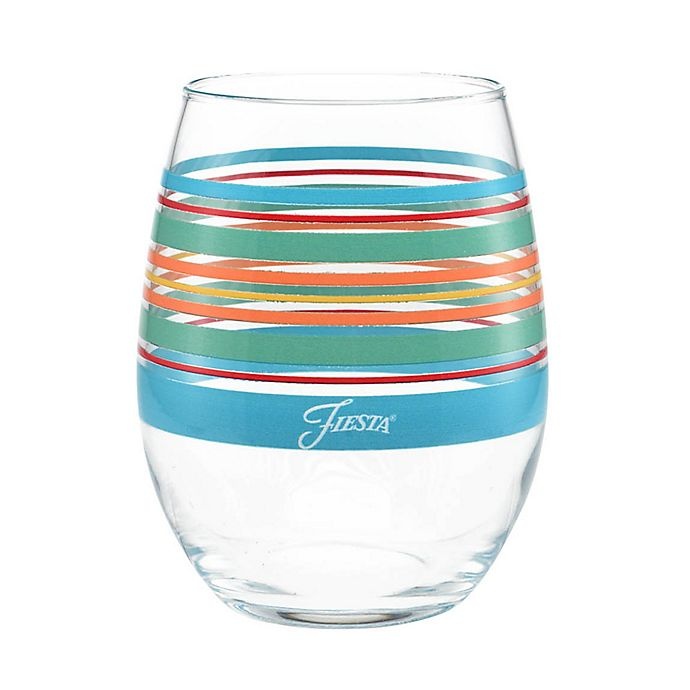 slide 1 of 1, Fiesta Rainbow Radiance Stemless Wine Glasses, 4 ct