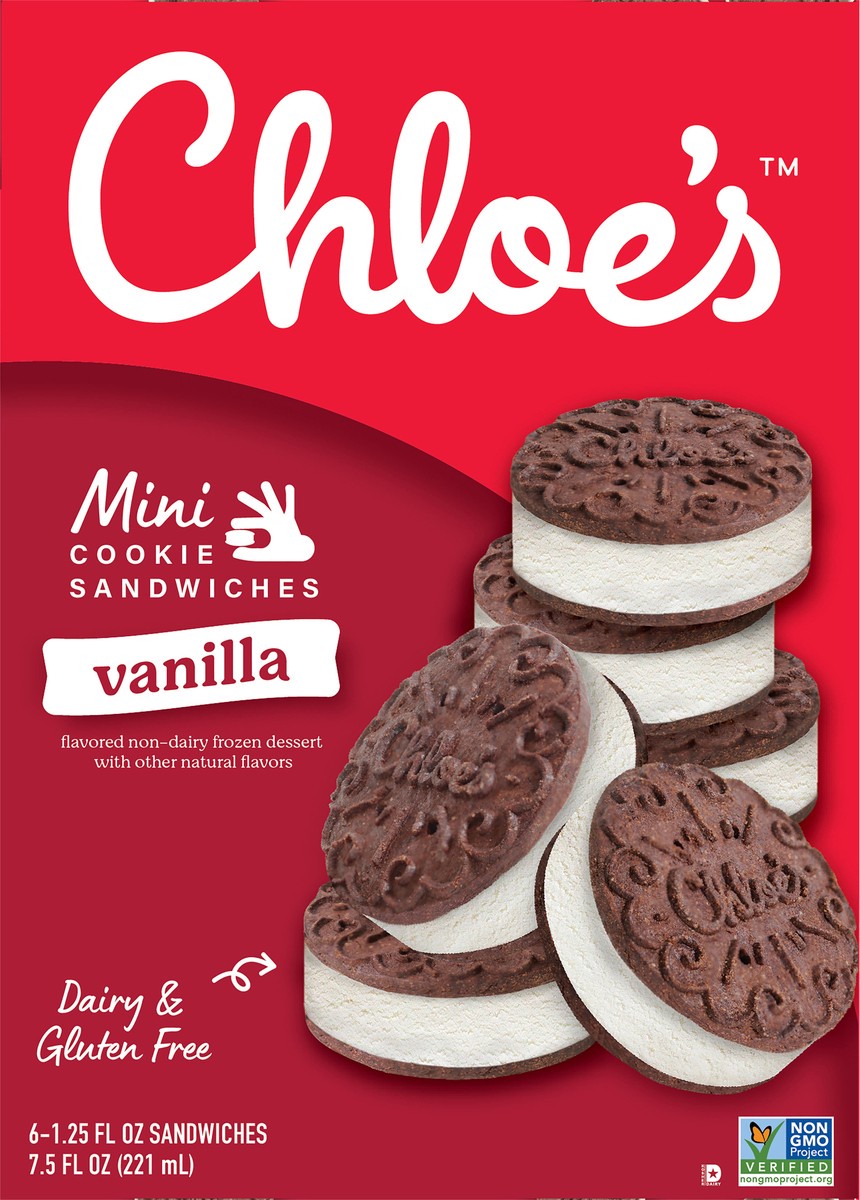 slide 8 of 12, Chloe's Mini Vanilla Cookie Sandwiches 6PK, 6 ct
