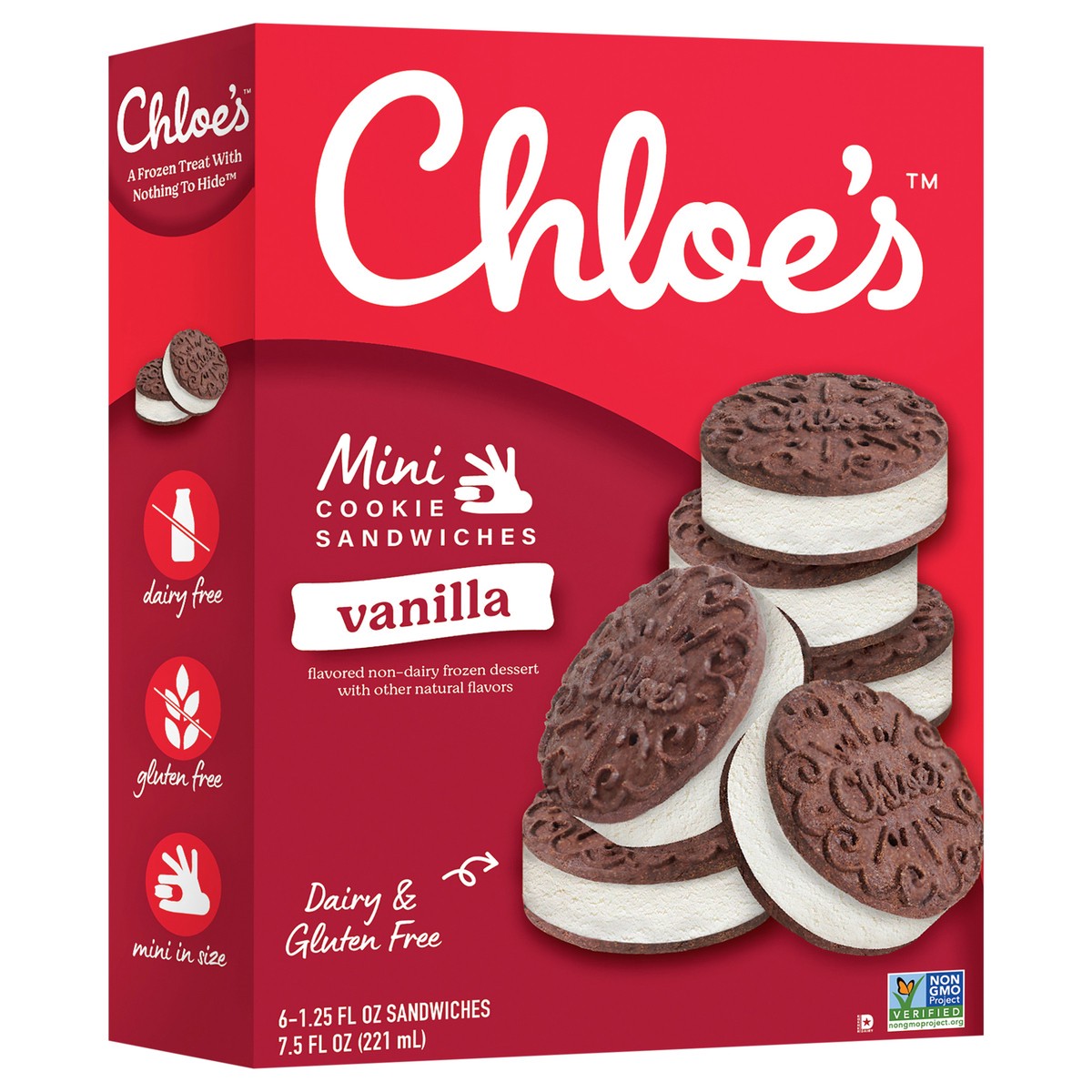 slide 11 of 12, Chloe's Mini Vanilla Cookie Sandwiches 6PK, 6 ct