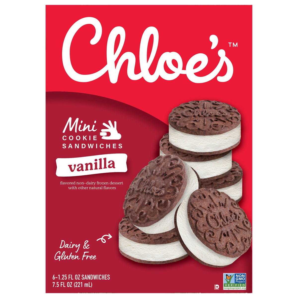 slide 10 of 12, Chloe's Mini Vanilla Cookie Sandwiches 6PK, 6 ct