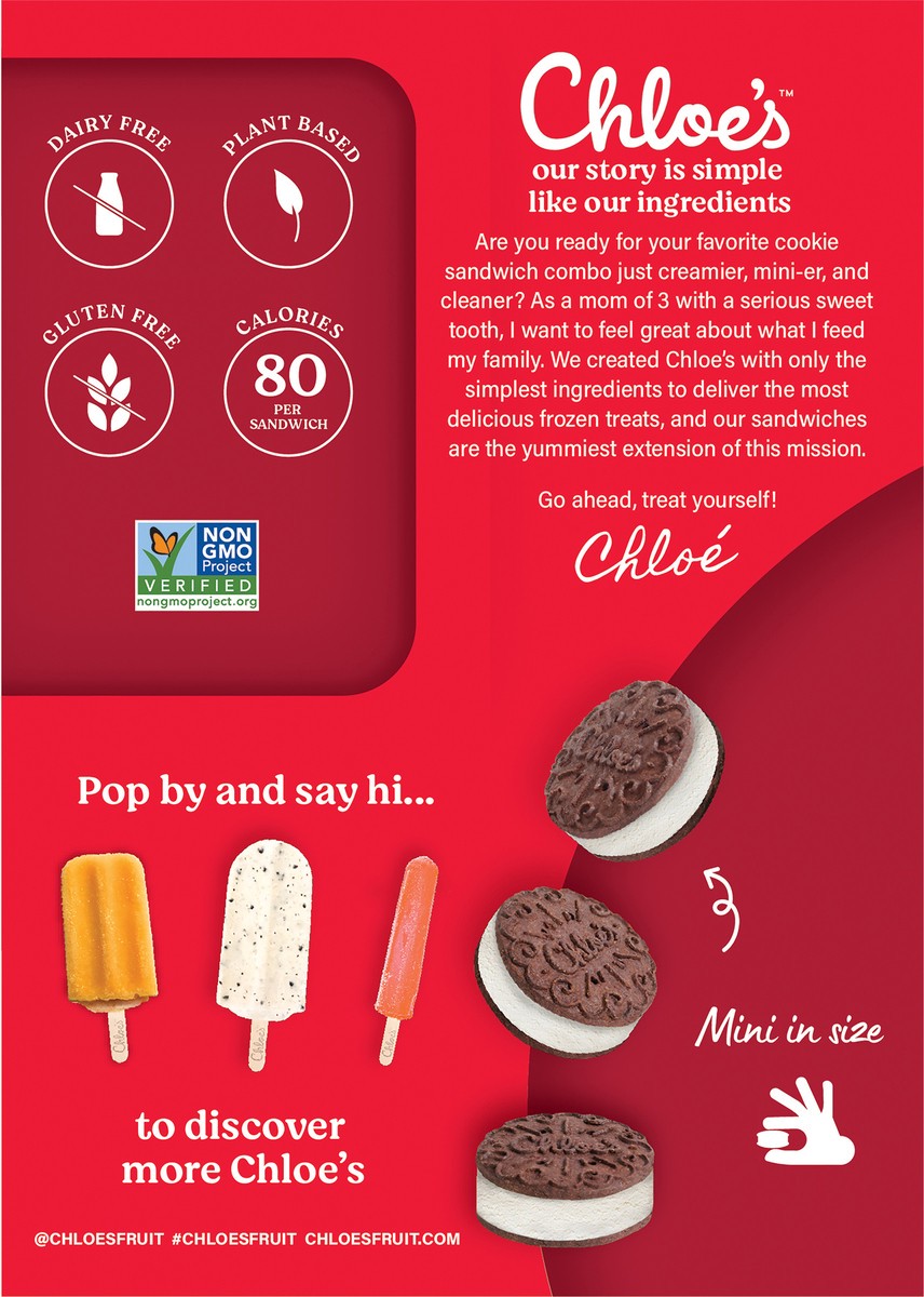 slide 2 of 12, Chloe's Mini Vanilla Cookie Sandwiches 6PK, 6 ct