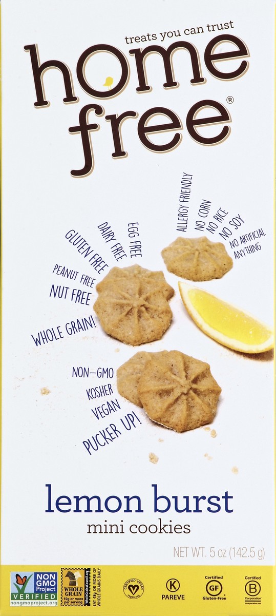 slide 4 of 5, Homefree Lemon Burst Mini Cookies 5 oz, 5 oz