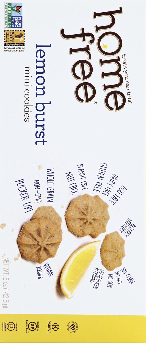 slide 5 of 5, Homefree Lemon Burst Mini Cookies 5 oz, 5 oz