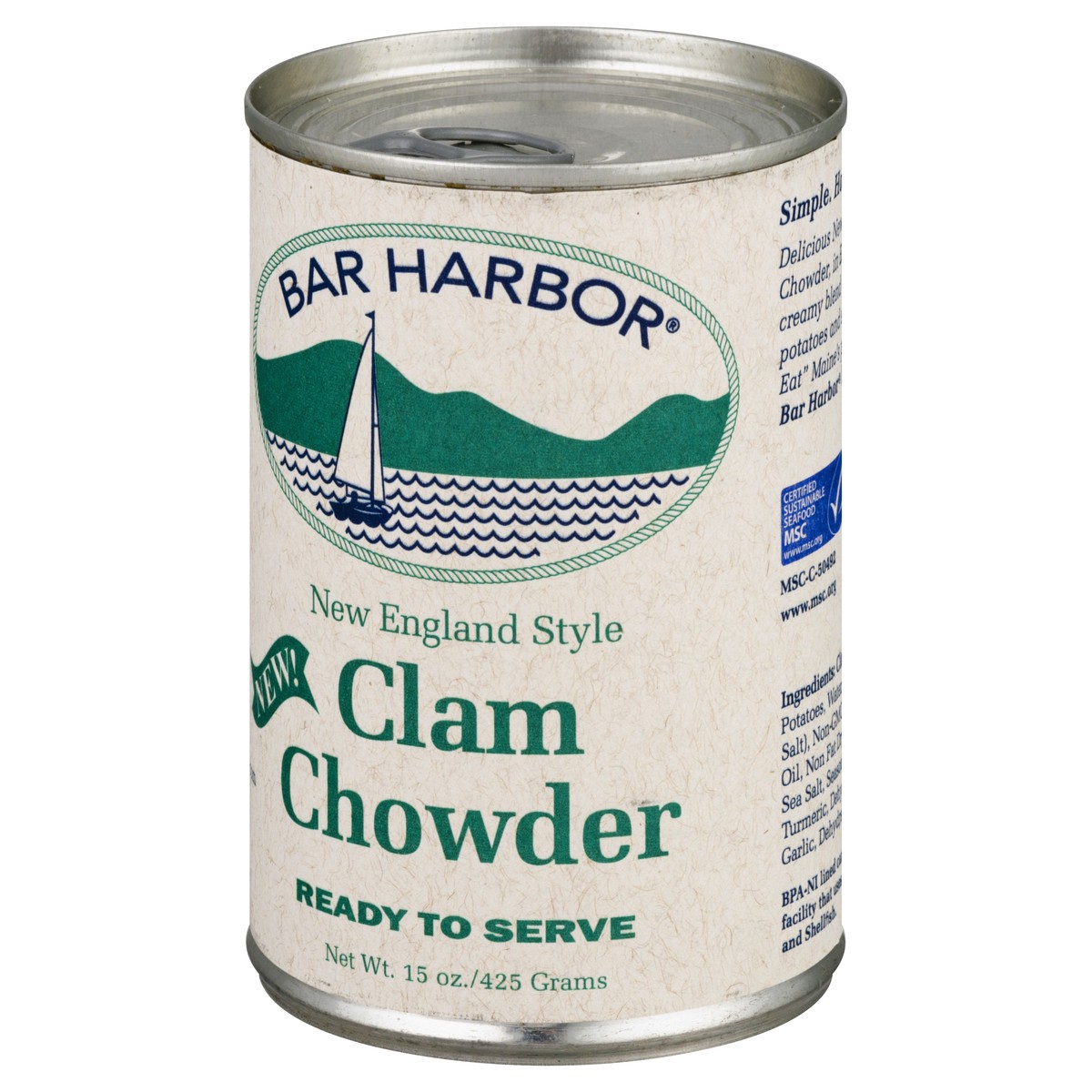 slide 4 of 11, Bar Harbor All Natural New England Style Clam Chowder - 15 oz, 15 oz