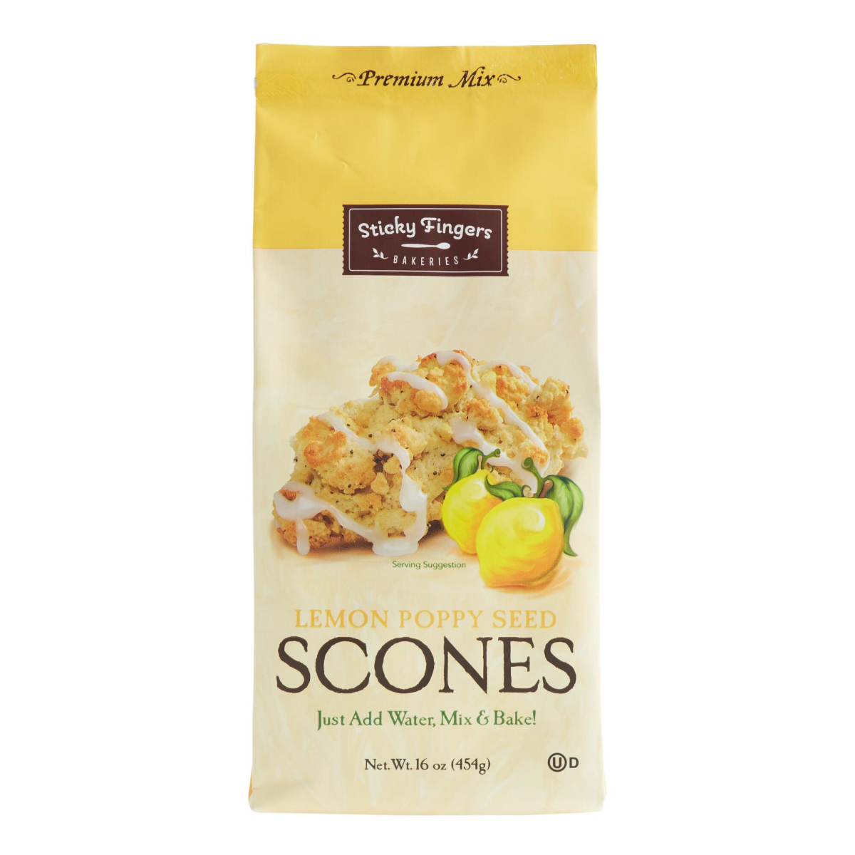 slide 1 of 5, Sticky Fingers Scone Lemon Poppy, 16 oz