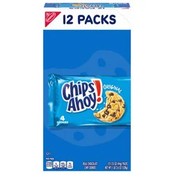 CHIPS AHOY! Original Chocolate Chip Cookies, 12 Snack Packs (4 Cookies Per Pack)