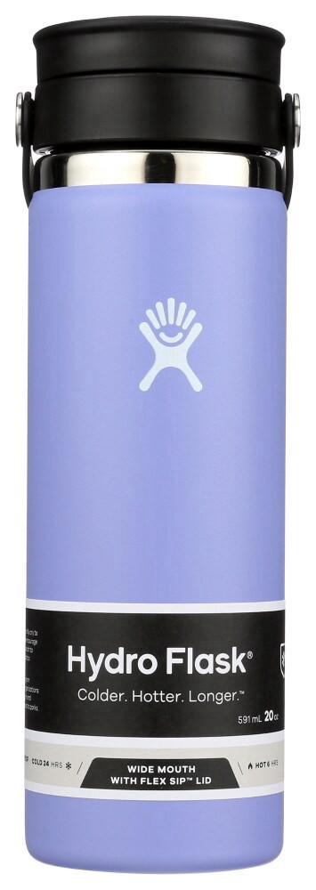 slide 1 of 1, Hyro Flask Wide Mouth With Flex Sip Lid Lupine 20 Oz, 1 ct