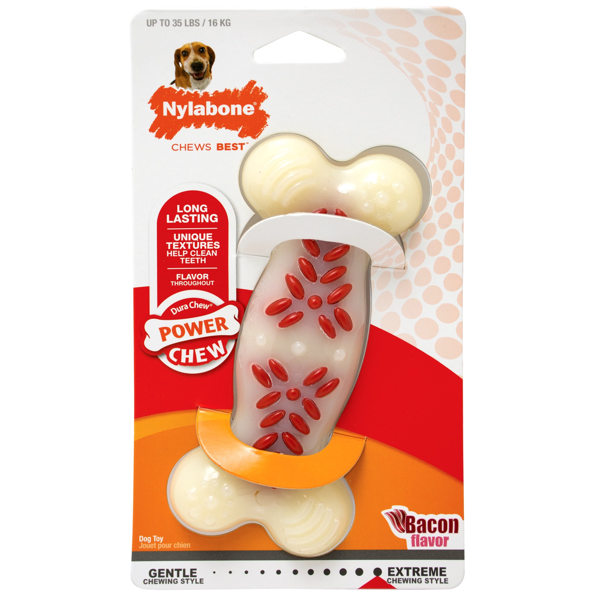 slide 1 of 8, Nylabone Dura Chew Plus Wolf Bacon Flav, 1 ct