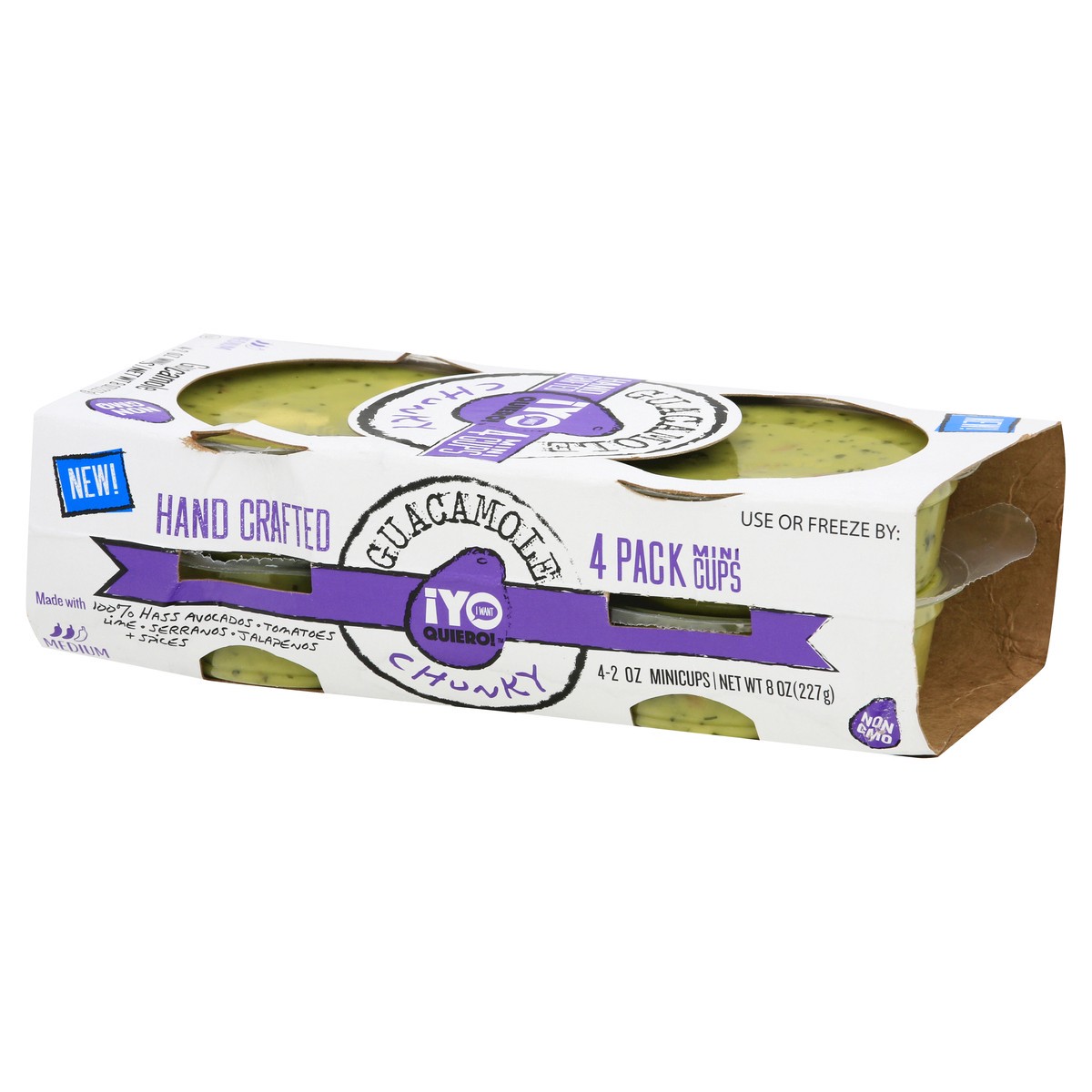 slide 14 of 14, ¡Yo Quiero! Chunky Medium Guacamole 4 - 2 oz Mini Cups, 4 ct