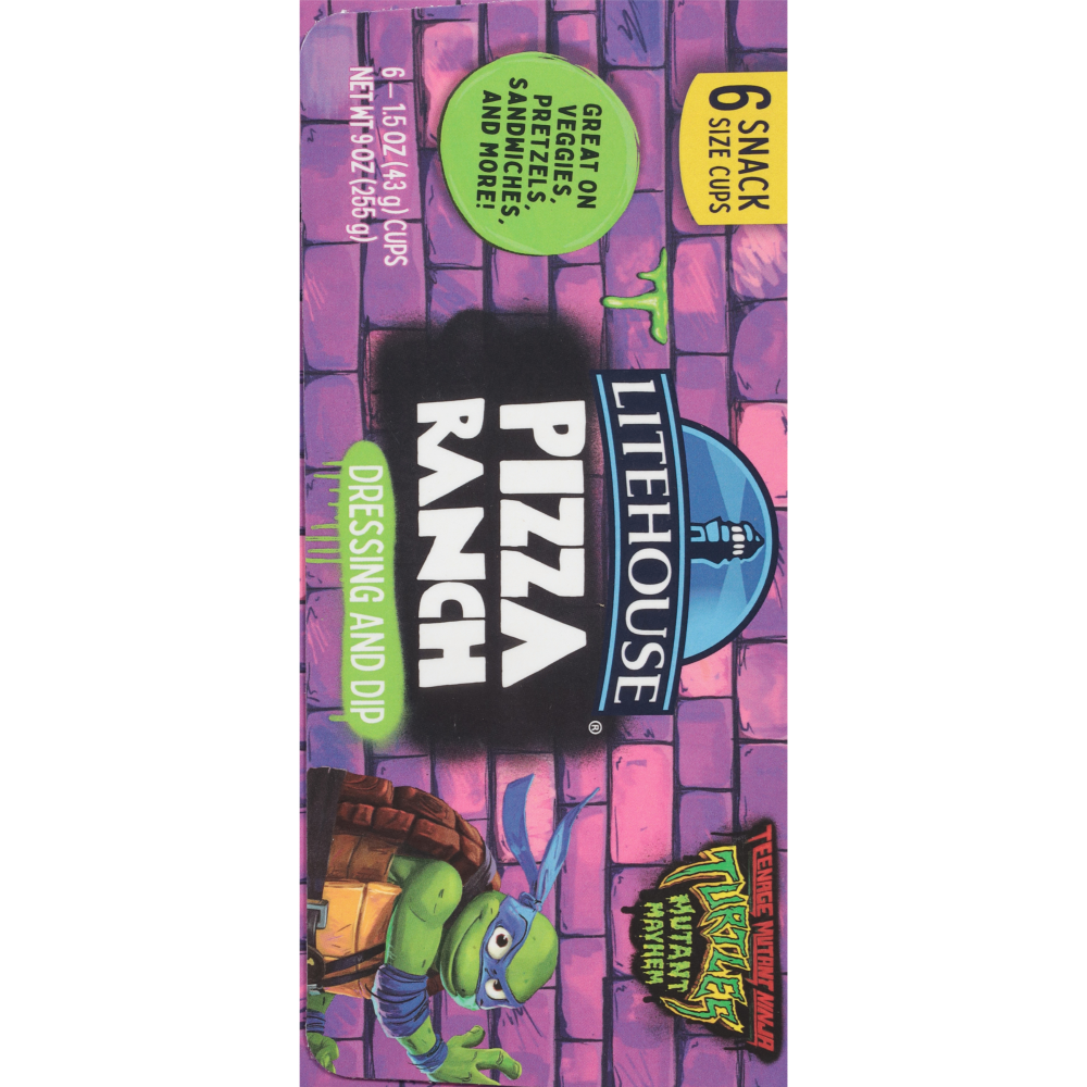 slide 4 of 4, Litehouse® Teenage Mutant Ninja Turtles Pizza Ranch Salad Dressing, 6 ct; 1.5 fl oz
