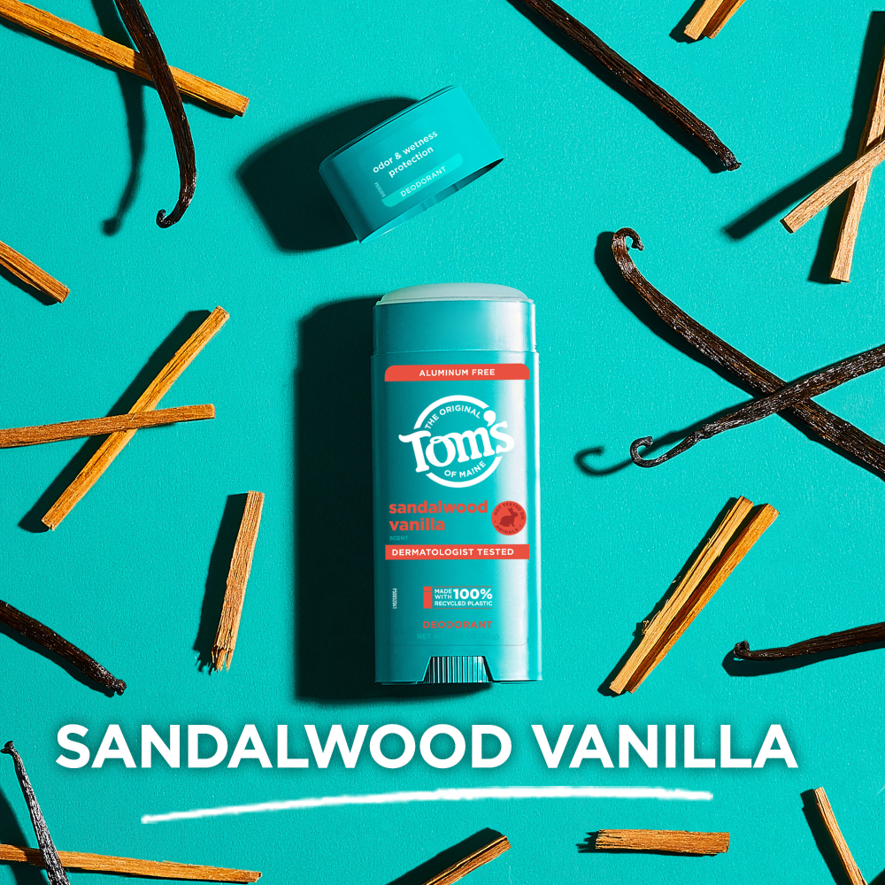 slide 4 of 6, Tom's of Maine Tom''s of Maine Sandalwood Vanilla Natural Deodorant for Men and Women, Aluminum Free, 3.25 Oz., 3.25 oz