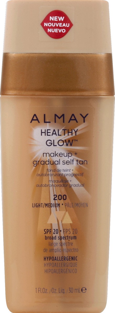 slide 5 of 6, Almay Healthy Glow Makeup & Self Tan - 200 Light/Medium, 1 oz