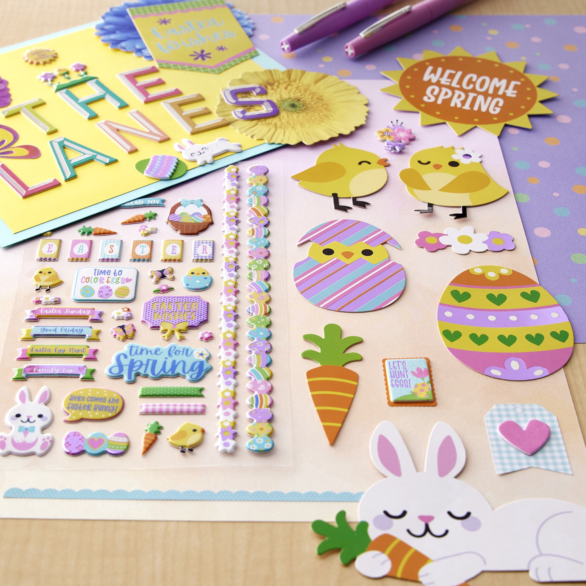 slide 3 of 3, Easter Stickers By Recollections, 3.75 in x 6.75 in