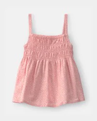 Oshkosh Girls Geometric Smocked Tank Top - Coral - Size 12