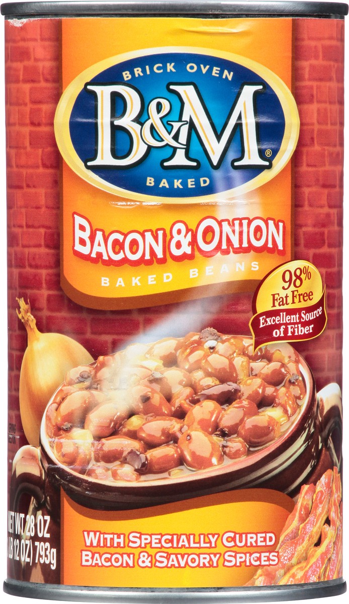 slide 4 of 7, B&M Bacon & Onion Baked Beans, 28 oz, 28 oz