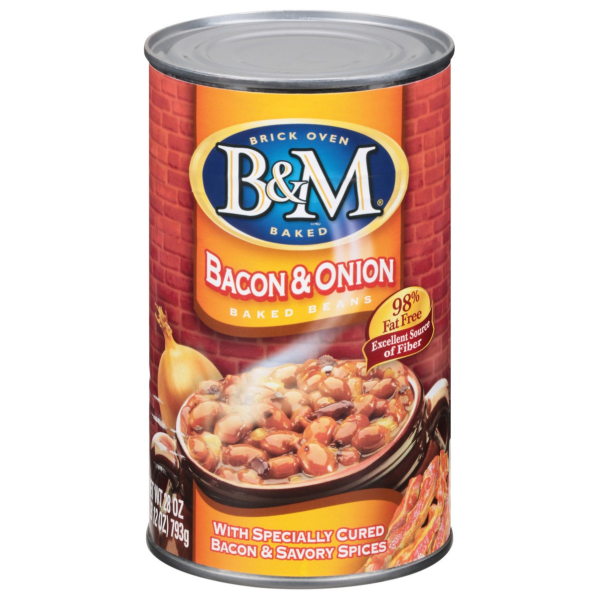 slide 1 of 7, B&M Bacon & Onion Baked Beans, 28 oz, 28 oz