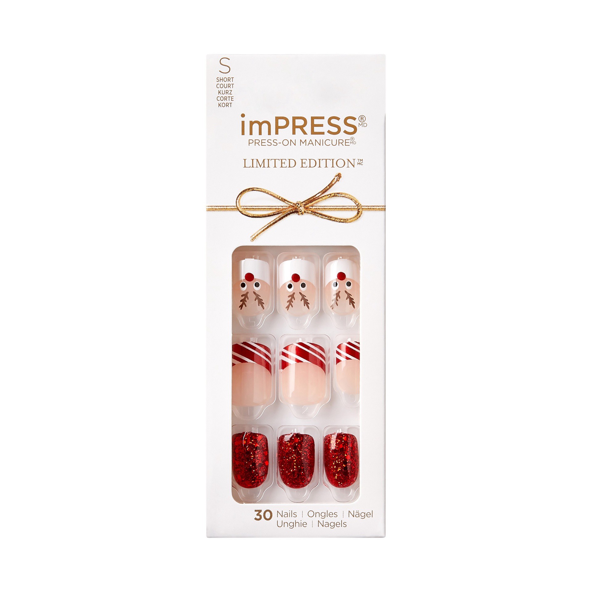 slide 1 of 8, imPRESS Press-On Manicure Fake Nails - Oh Deer - 33ct, 33 ct
