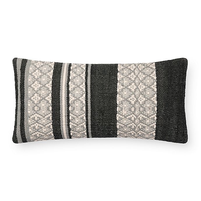 slide 1 of 1, Magnolia Home by Joanna Gaines Sara Oblong Throw Pillow - Black/Beige, 1 ct