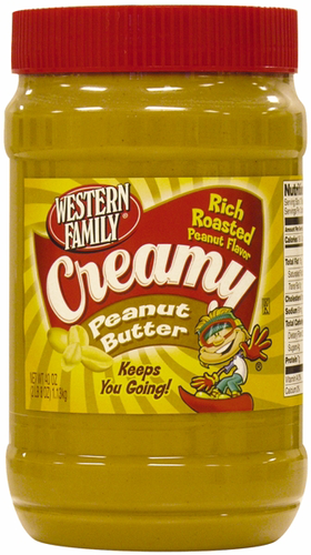 slide 1 of 1, Western Family Creamy Peanut Butter, 40 oz