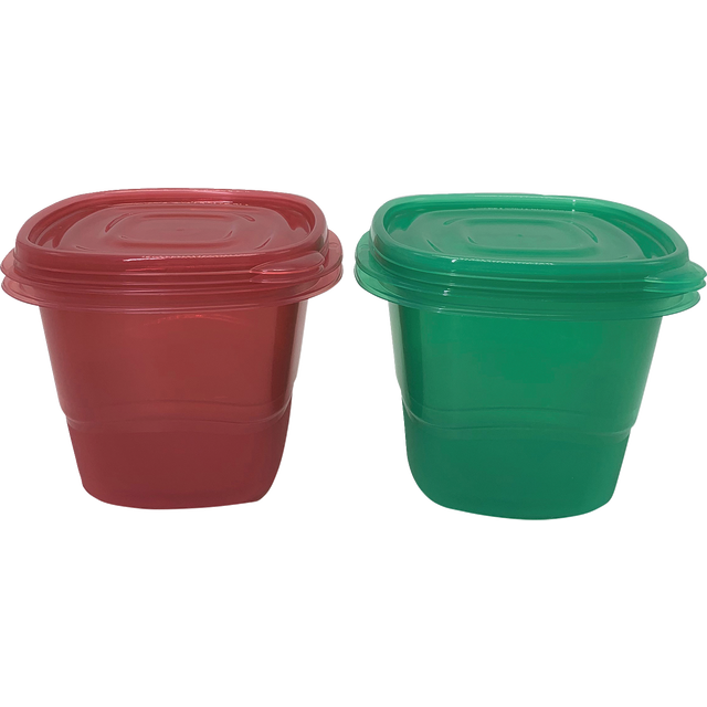 slide 1 of 1, CREATIVE HOME 2Pk Lg Square Container Red, 2 ct