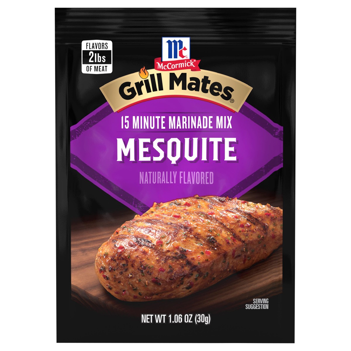 slide 1 of 9, McCormick Grill Mates Mesquite Marinade Mix, 1.06 oz